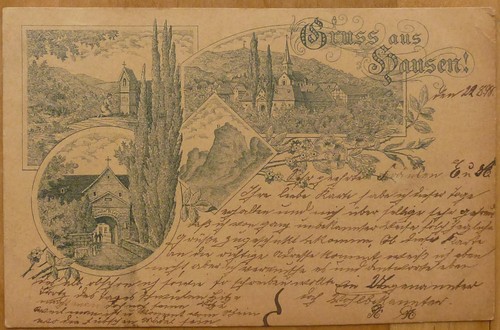 Gruss aus hausen 1898 - ak,