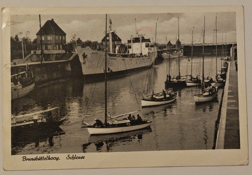 Brunsbüttelkoog schleuse - ak,