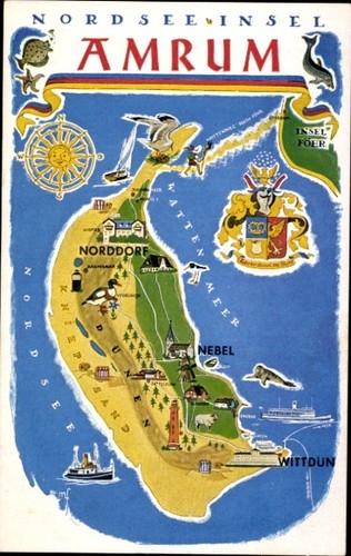 Landkarten insel amrum in - landkarten, ak