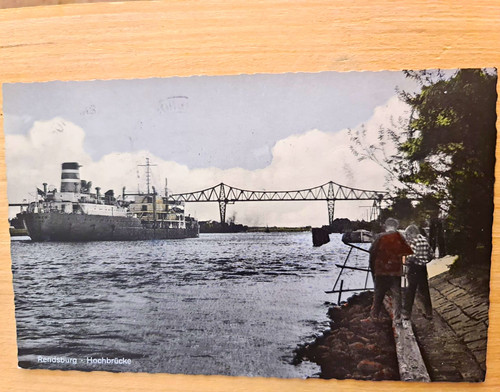 Rendsburg 1961 hochbrücke - ak,
