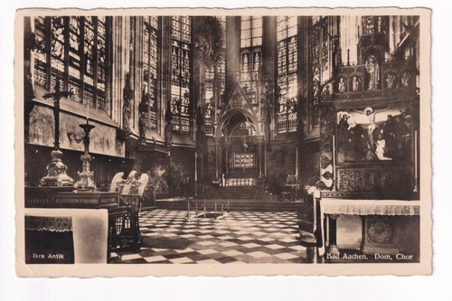 Innenansicht aachen dom - ak,