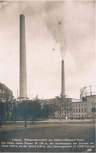 Leipzig riesenschornstein - ak,