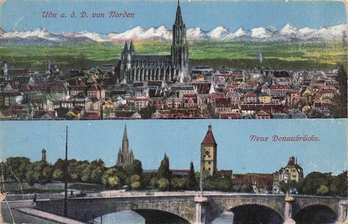 Ulm panorama von - ak,